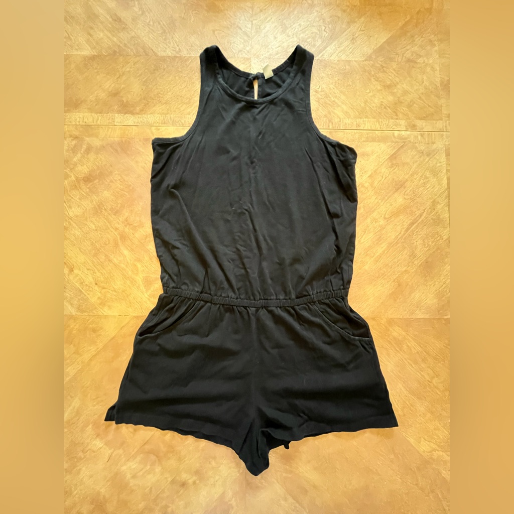 Old Navy Black High-Neck Shorts Jumpsuit | Size L Tall